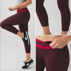 Lululemon maroon crop leggings